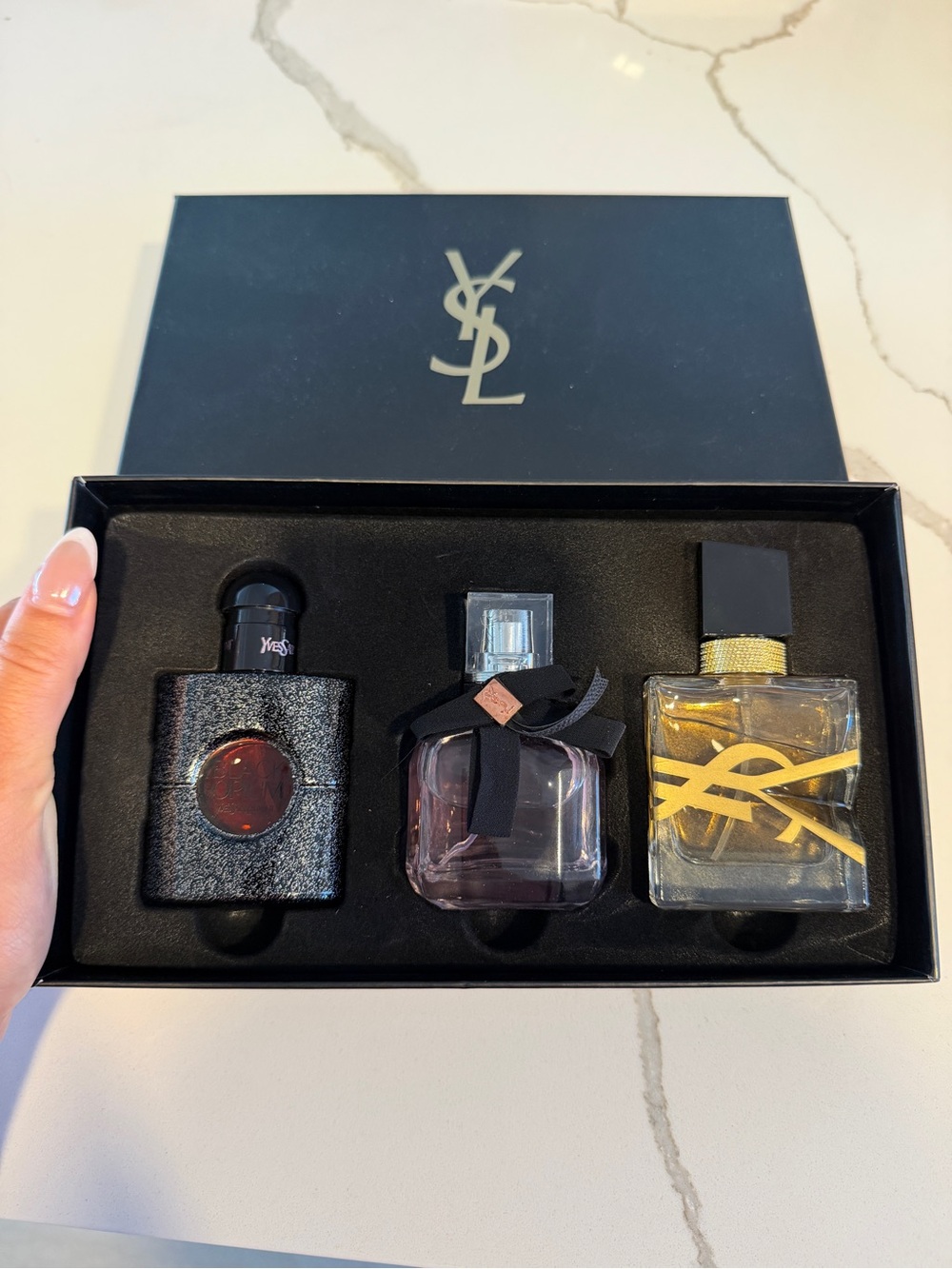 Yves Saint Laurent Woman’s Fragrance Set — Black, Gold, Deep Red